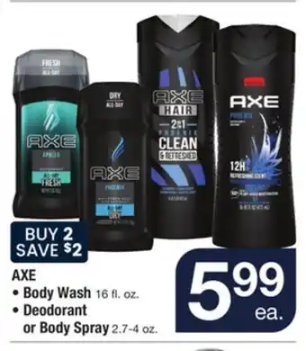 ACME Axe • body wash 16 fl oz. • deodorant or body spray offer