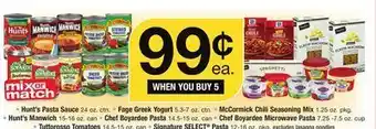 ACME Hunt's pasta sauce 24 oz. ctn. fage greek yogurt 5.3-7 oz. ctn. mccormick chili seasoning mix 1.25 oz. pkg. hunt's manwich 15 offer