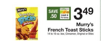 The Fresh Grocer French toast sticks offer