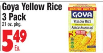 King Kullen Goya yellow rice 3 pack offer