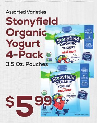DeCicco & Sons Stonyfield organic yogurt 4-pack offer
