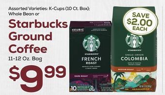DeCicco & Sons Starbucks ground coffee 11-12 oz. bag offer