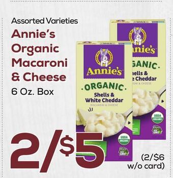 DeCicco & Sons Annie's organic macaroni & cheese offer