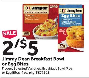 Stop&Shop Jimmy dean breakfast bowl or egg bites offer