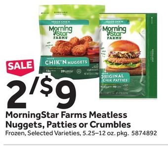 Stop&Shop Morningstar farms meatless nuggets, patties or crumbles offer