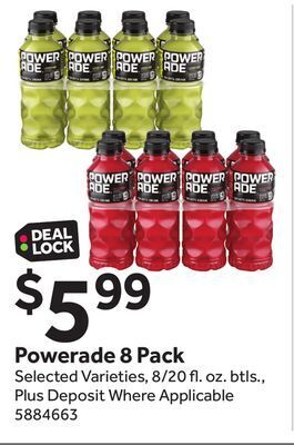 Stop&Shop Powerade 8 pack offer