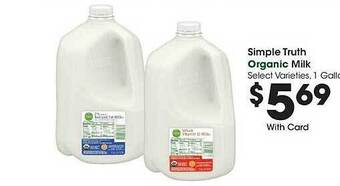 Kroger Simple truth organic milk offer