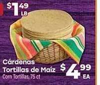 Cárdenas tortillas de maíz
