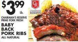 Met Foodmarkets Baby back pork ribs offer