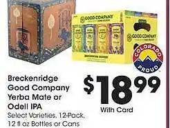 City Market Breckenridge good company yerba mate or odell ipa offer
