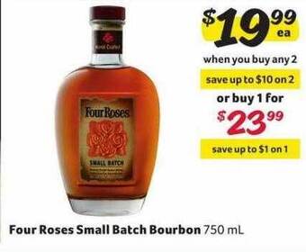 Winn Dixie Four roses small batch bourbon offer