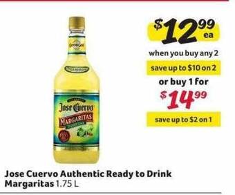 Winn Dixie Jose cuervo authentic ready to drink margaritas offer