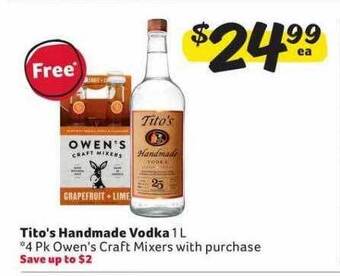 Winn Dixie Tito's handmade vodka offer