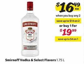 Winn Dixie Smirnoff vodka & select flavors offer