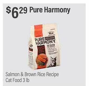 Commissary Pure harmony salmon & brown rice recipe cat food offer