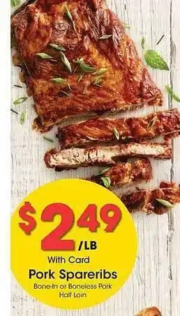 King Soopers Pork spareribs offer