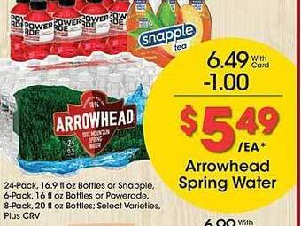 Ralphs Arrowhead spring water offer