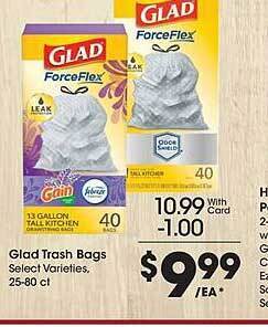 Ralphs Glad trash bags offer