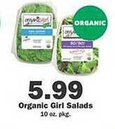 Schnucks Organic girl salads offer