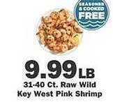Schnucks Raw wild key west pink shrimp offer