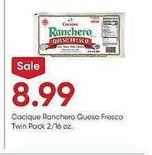 Stater Bros Cacique ranchero queso fresco twin pack offer