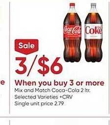 Stater Bros Mix and match coca-cola offer