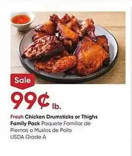 Stater Bros Chicken drumsticks or thighs family pack offer