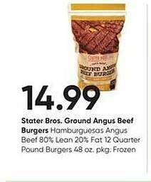 Stater Bros Stater bros ground angus beef burgers offer