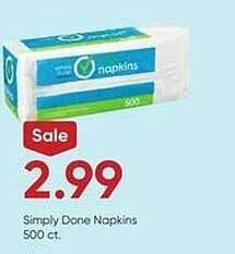 Stater Bros Simply done napkins offer