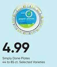Stater Bros Simply done plates offer