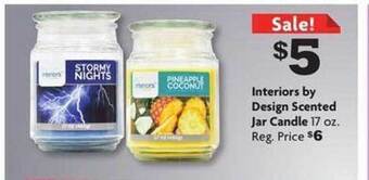 Family Dollar Interiors by design scented jar candle offer