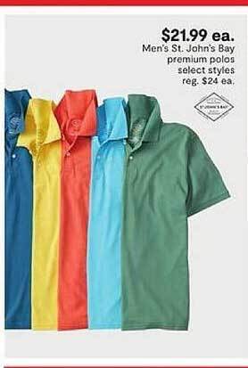 JC Penney Men's st. john's bay premium polos select styles offer
