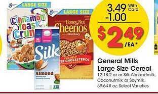 Kroger General mills large size cereal offer