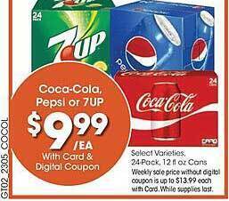 Kroger Coca-cola, pepsi or 7up offer