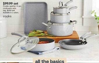 JC Penney Cooks spatter 11-pc cookware sets offer