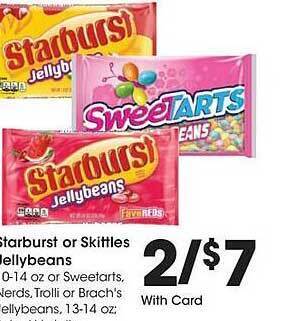 Kroger Starburst or skittles jellybeans offer