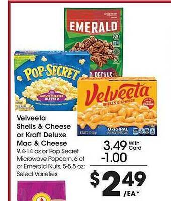 Kroger Velveeta shells & cheese or kraft deluxe mac & cheese offer