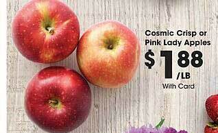 Kroger Cosmic crisp or pink lady apples offer