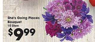 Kroger She's going places bouquet offer