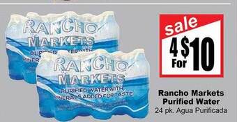Rancho Markets Rancho markets purified water offer