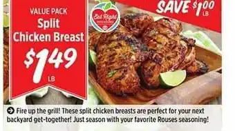 Rouses Split chicken breast offer