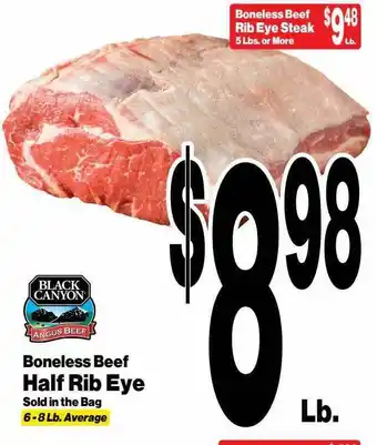 Super Saver Boneless beef half rib eye offer