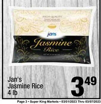 Super King Markets Jan's jasmine rice offer