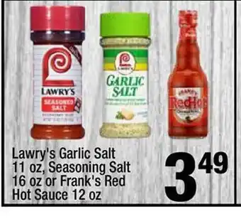 Super King Markets Lawry's garlic salt, seasoning salt or frank's red hot sauce offer