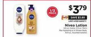 Weis Markets Nivea lotion offer