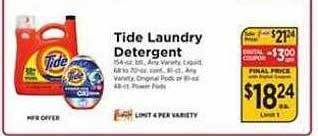 Weis Markets Tide laundry detergent offer