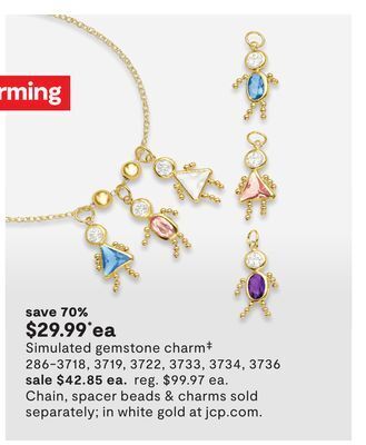 JC Penney Simulated gemstone charm‡ offer