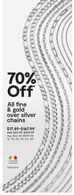 JC Penney All fine & gold over silver chains offer