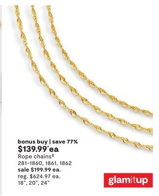 JC Penney Rope chains‡ offer