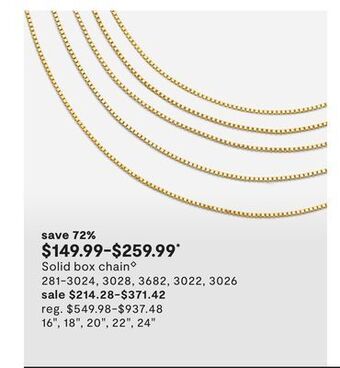 JC Penney Solid box chain◊ offer